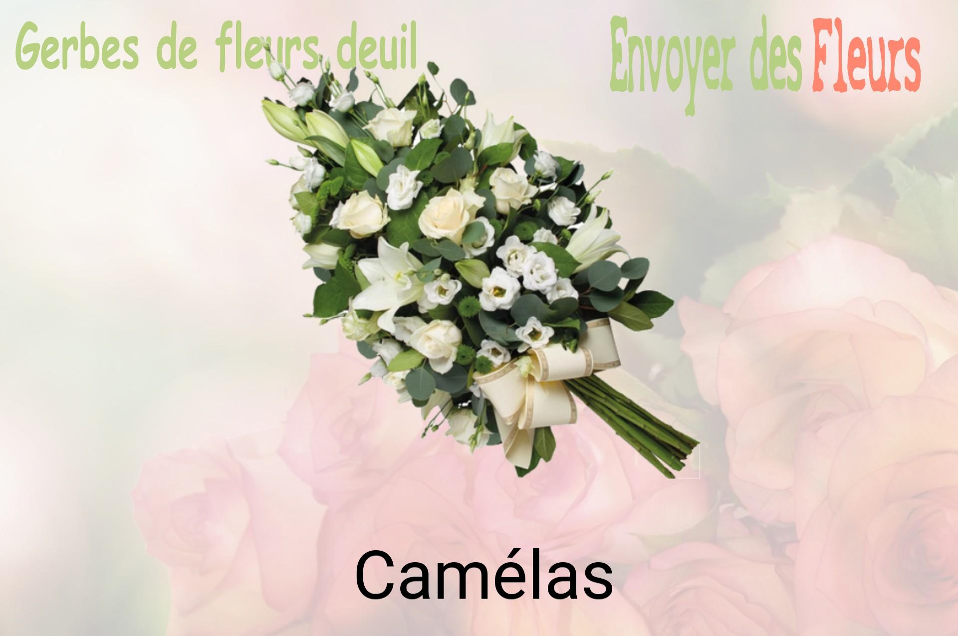 Gerbe de fleurs de deuil livrée à Camélas